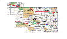 North/South Dakota state map